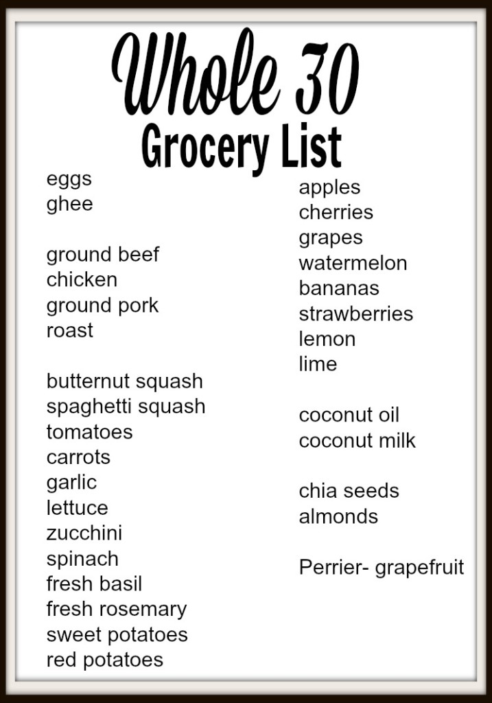 whole 30 grocery list