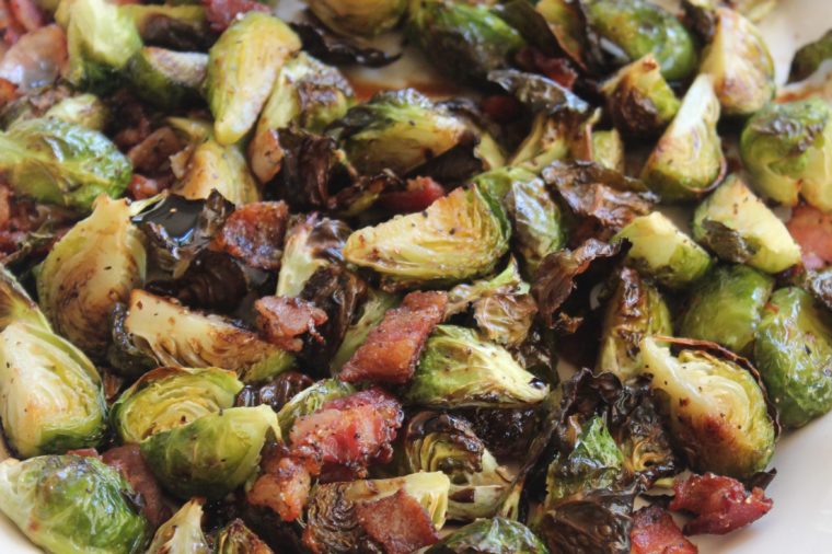 Bacon Balsamic Roasted Brussel Sprouts