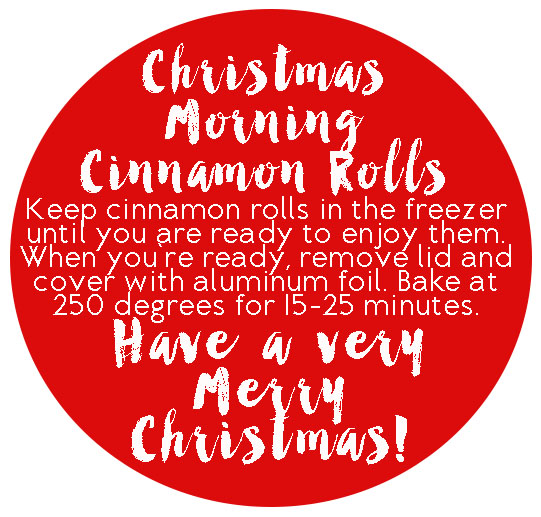 homemade cinnamon roll gift printable 