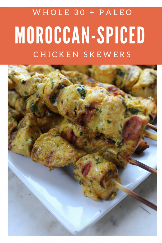 moroccan spiced chicken skewers whole 30