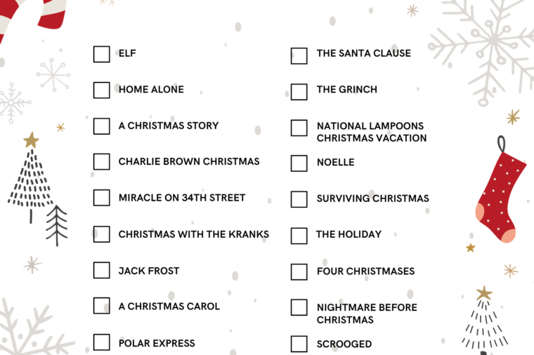 Christmas Movie Checklist
